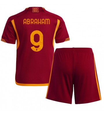 AS Roma Tammy Abraham #9 Hjemmebanesæt Børn 2023-24 Kort ærmer (+ korte bukser)